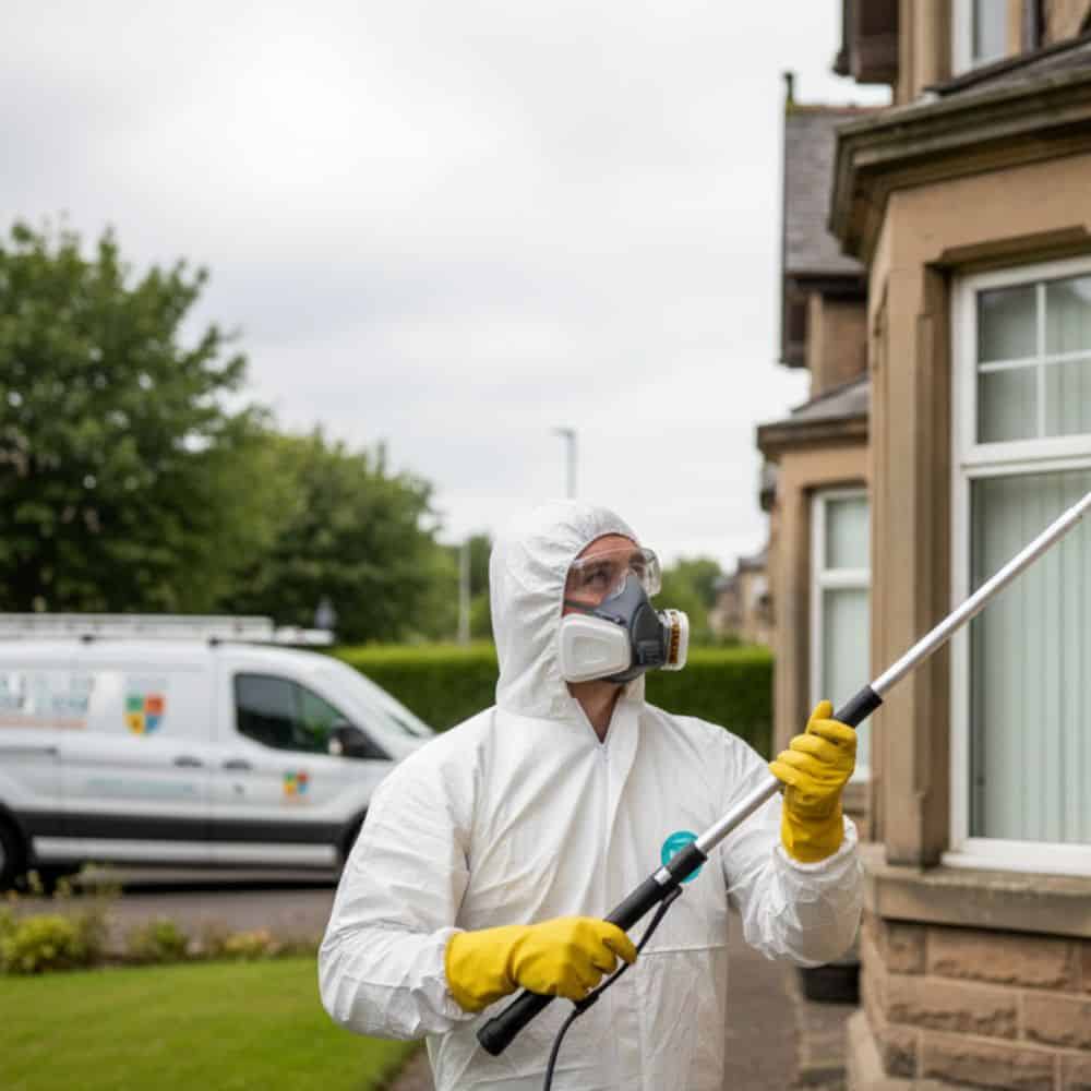 Local wasp nest removal at a Glasgow home by Strathclyde Pest Control.
