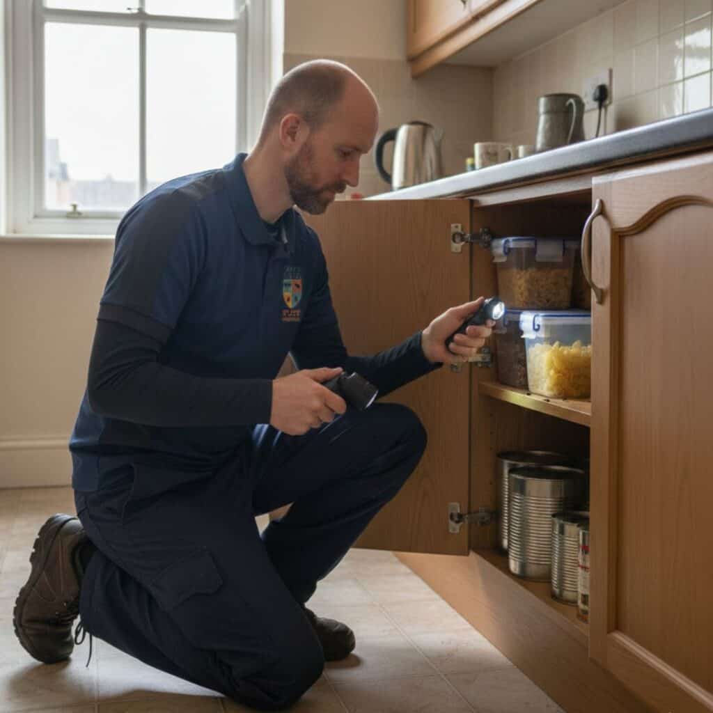 Strathclyde Pest Control technician treating beetle issue in Glasgow home