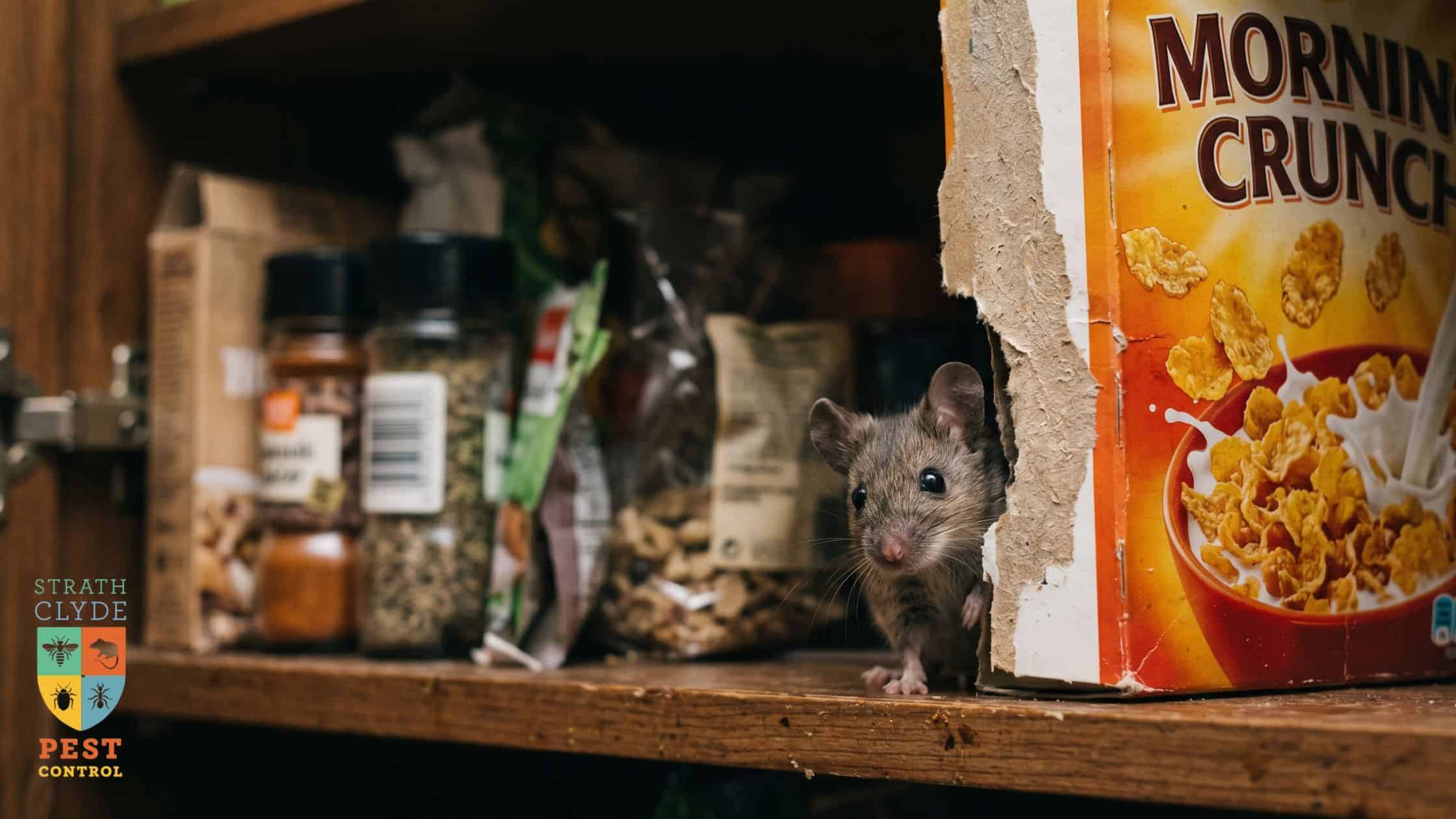 House mouse found inside a kitchen cupboard in a Glasgow home